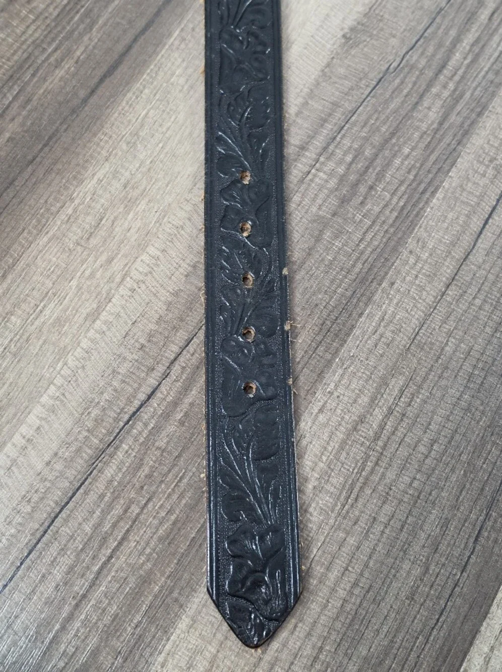 Vintage Caché Black Tooled Leather Heart American Flag Rhinestone Belt Western